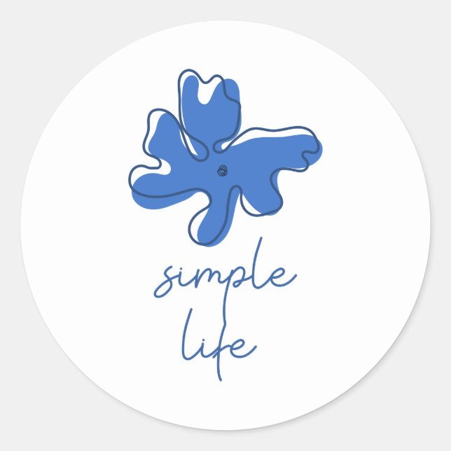 Simple Life Minimalism Classic Round Sticker (Front)