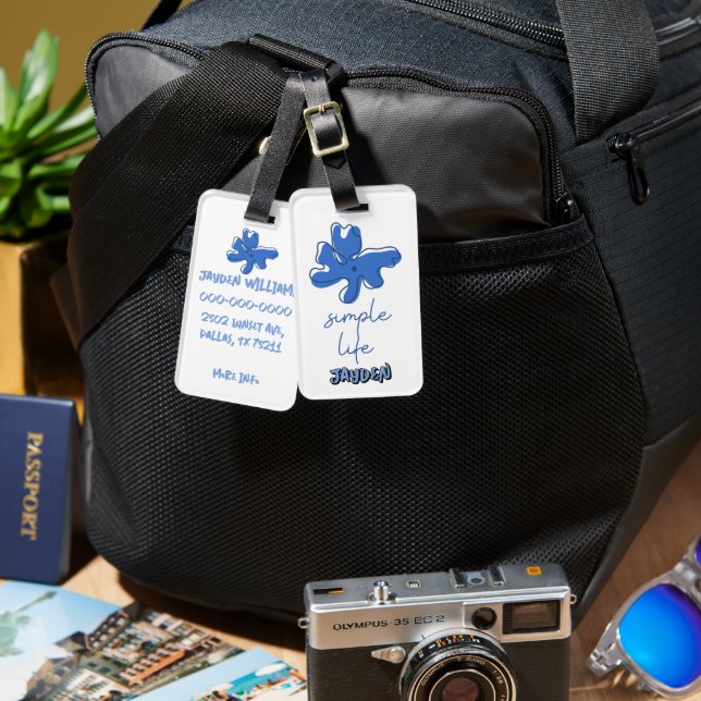 Simple Life Minimalism Luggage Tag (Front & Back)