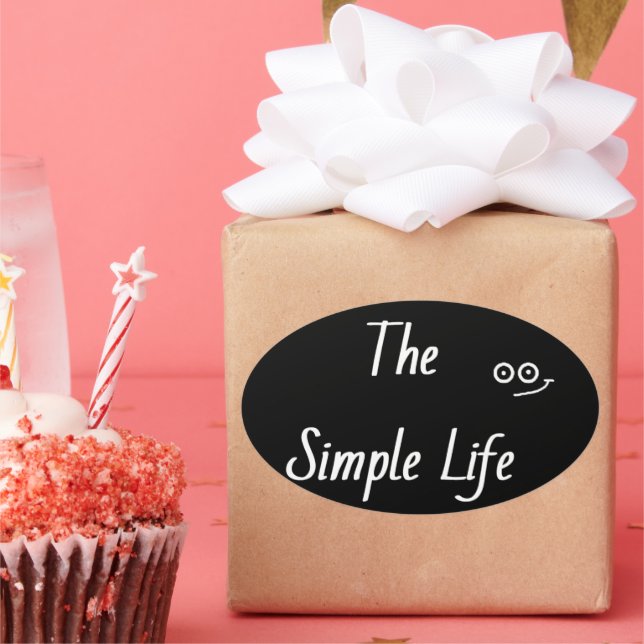'simple life' oval sticker (Party)
