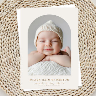 simple light arch custom two photo baby birth announcement