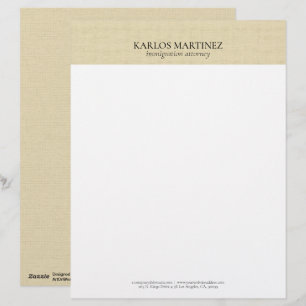 Simple Light Beige Linen Bray Typography Custom Letterhead