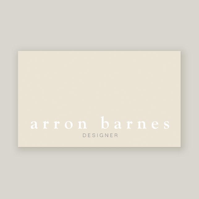Simple Light Beige Modern Minimalist Designer Business Card (Creator Uploaded)