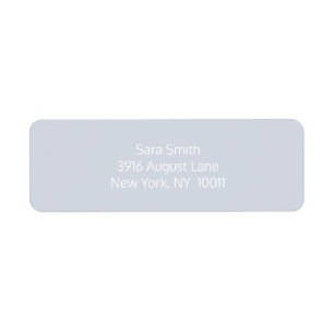 Simple light blue and white return address label