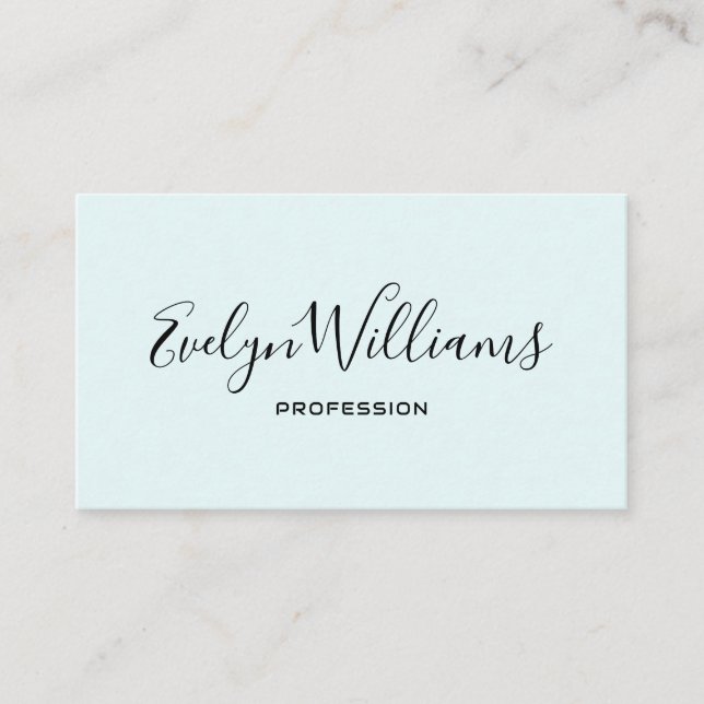 Simple Light Blue Business Card (Front)