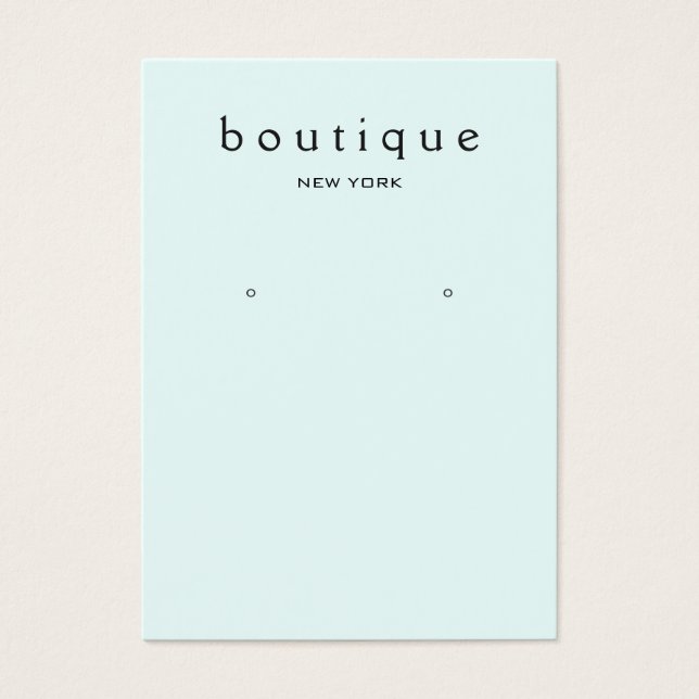 Simple Light Blue  Earring Display Card (Front)