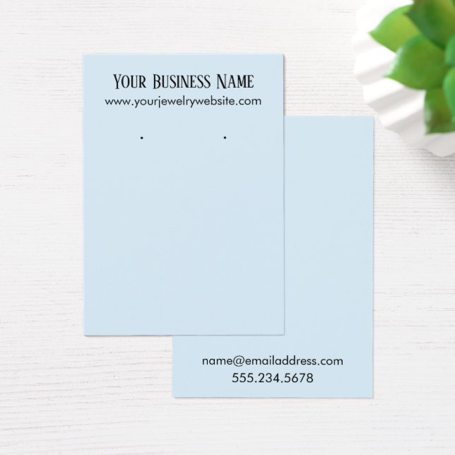 Simple Light Blue Earring Holder Display Cards (Desk)