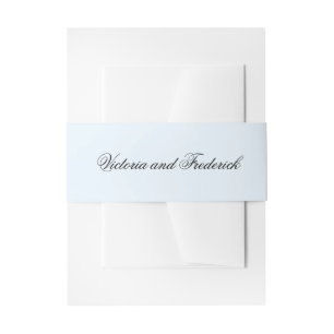 Simple Light Blue Elegant Wedding Invitation Belly Band