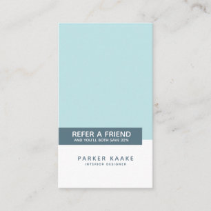 Simple Light Blue Modern Geometric Referral Card