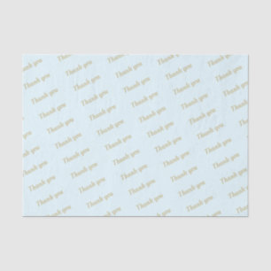 Simple Light Blue Thank You Gold Tissue Paper