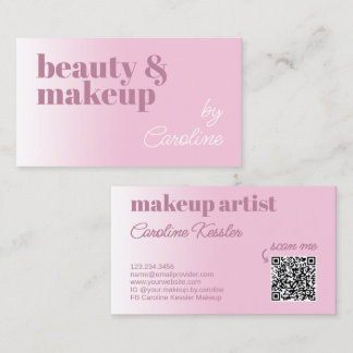 Simple Light Cotton Candy Pink White Calligraphy Business Card