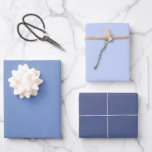 Simple Light Dark Periwinkle Blue Violet Shades Wrapping Paper Sheet<br><div class="desc">Simple set of three wrapping paper sheets in light and dark periwinkle blue shades for graduation,  birthday and Hanukkah celebrations.</div>