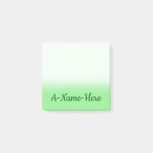 Simple Light Green Background w/ Dark Green Name Post-it Notes
