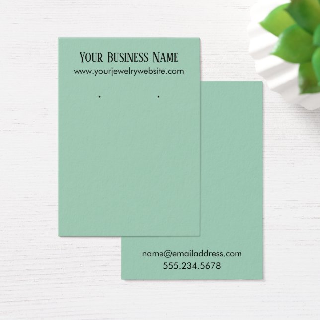 Simple Light Green Earring Holder Display Cards (Desk)