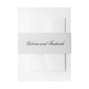 Simple Light Grey Elegant Wedding Invitation Belly Band