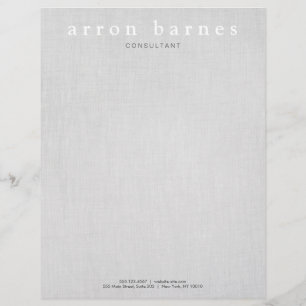 Simple Light Grey Modern Minimalist Designer Custom Letterhead