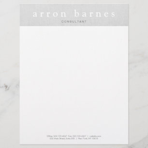 Simple Light Grey Modern Minimalist Designer Personalized Letterhead
