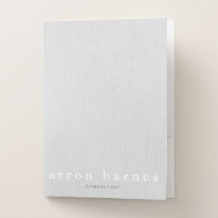 Simple Light Grey Modern Minimalist Designer Pocket Folder