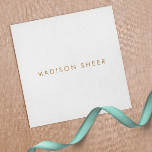 Simple, Light Grey, Modern Minimalist Square Business Card