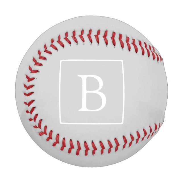 Simple Light Grey Monogram Baseball (Front Left)