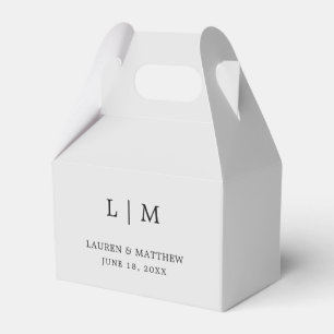 Simple Light Grey Monogram Elegant Wedding Favour Box