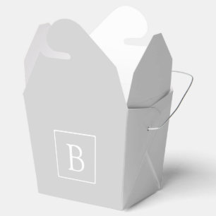 Simple Light Grey Monogram Favour Box