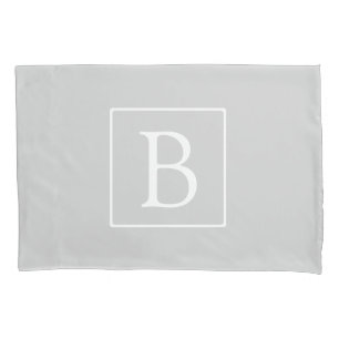 Simple Light Grey Monogram Pillowcase