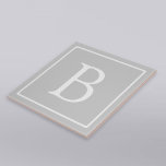 Simple Light Grey Monogram Tile<br><div class="desc">Thank you for your purchase!</div>