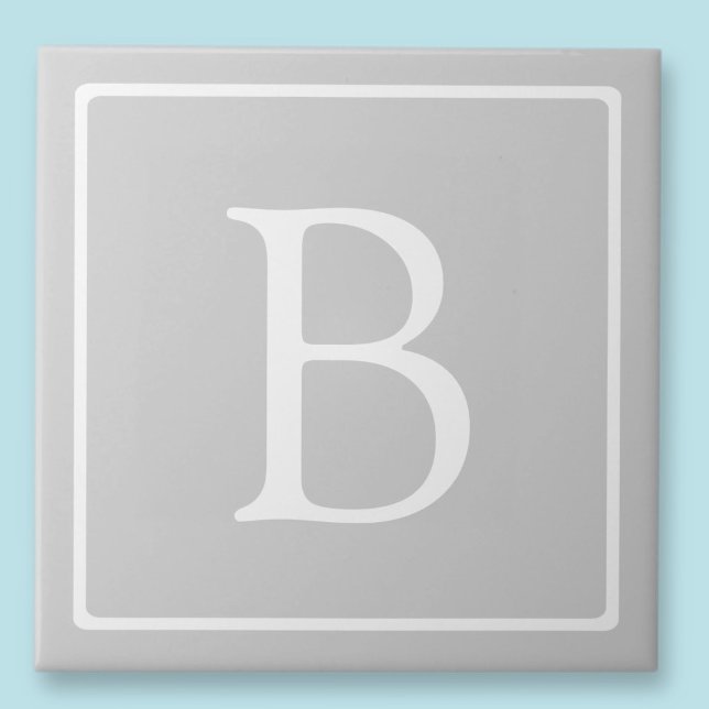 Simple Light Grey Monogram Tile (Creator Uploaded)