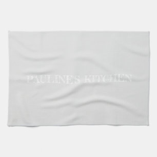 Simple light grey personalised Kitchen Towel 