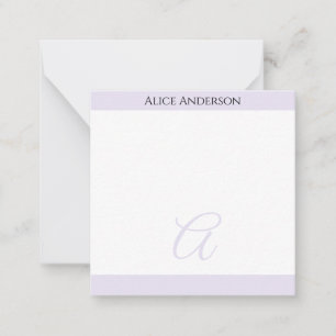 Simple Light Lavender Chic Pastel Monogram Mini Card