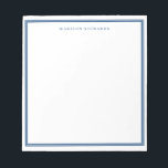 Simple Light Navy Blue Border Personalised Notepad<br><div class="desc">Simple Light Navy Blue Border Personalised Notepad</div>