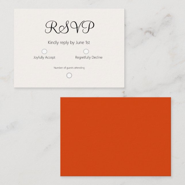 Simple Light Orange  Card (Front/Back)