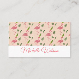 Simple Light Pink Flamingo Business Card