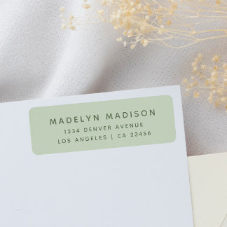 Simple Light Sage Green Elegant Return Address