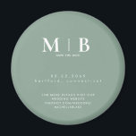 Simple Light Sage Monogram Wedding Save the Date Magnet<br><div class="desc">Light Sage Wedding Save the Date magnet.  Contemporary.</div>