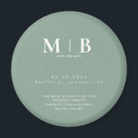 Simple Light Sage Monogram Wedding Save the Date Magnet<br><div class="desc">Light Sage Wedding Save the Date magnet.  Contemporary.</div>