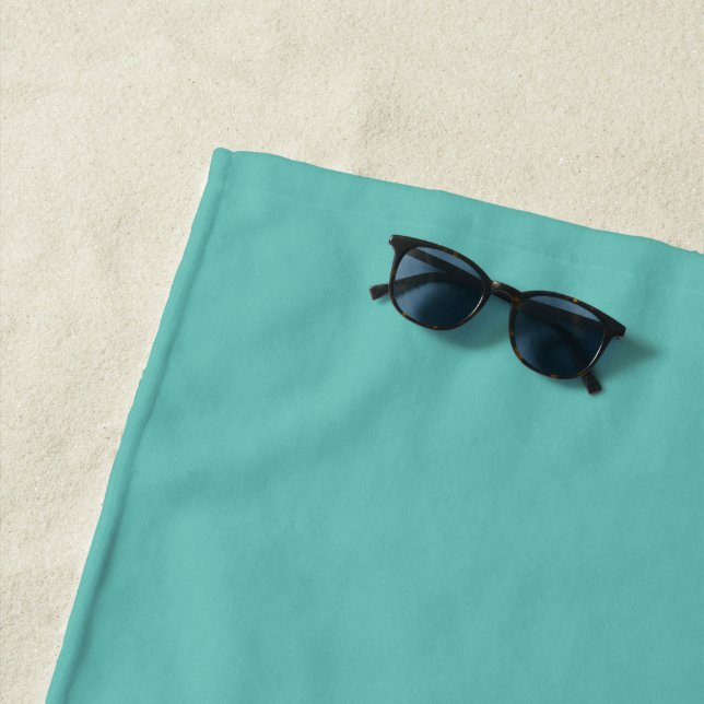 Simple Light Teal Authority® Beach Towel (In Situ)