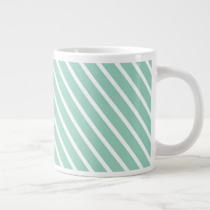 Simple Light Teal Cascade Stripe Large Coffee Mug