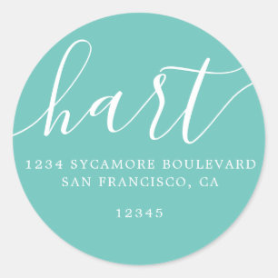 Simple Light Teal Family Return Address Label
