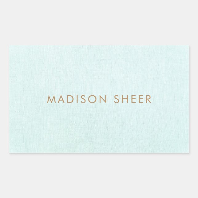 Simple, Light Turquoise Blue, Stylish Minimalist Rectangular Sticker (Front)
