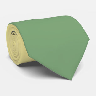 Simple Light Yellow and Asparagus Green Two Tone Tie