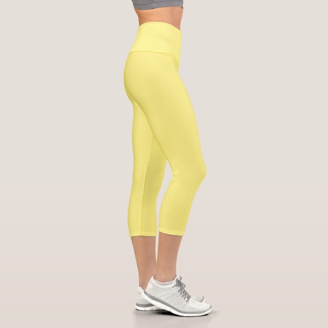 Simple Light Yellow Authority®  Capri Leggings (Right)