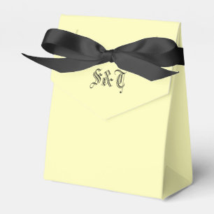 Simple Light Yellow Monogrammed Favour Boxes