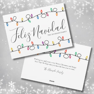 Simple Lights Feliz Navidad Christmas Card