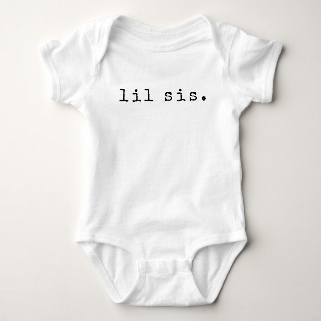 Simple “lil sis.” Siblings Baby Bodysuit (Front)