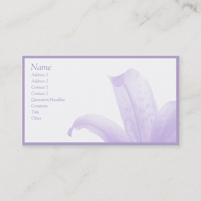 Simple Lilac Business Card (Front)
