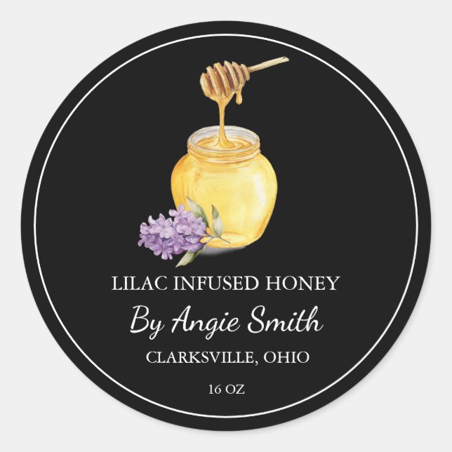 Simple Lilac Infused Honey Label (Front)