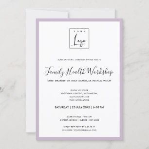 SIMPLE LILAC LAVENDER YOUR LOGO WORKSHOP EVENT INVITATION