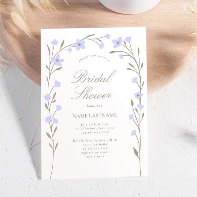 Simple Lilac Purple Wildflower Arch Bridal Shower Invitation (Creator Uploaded)