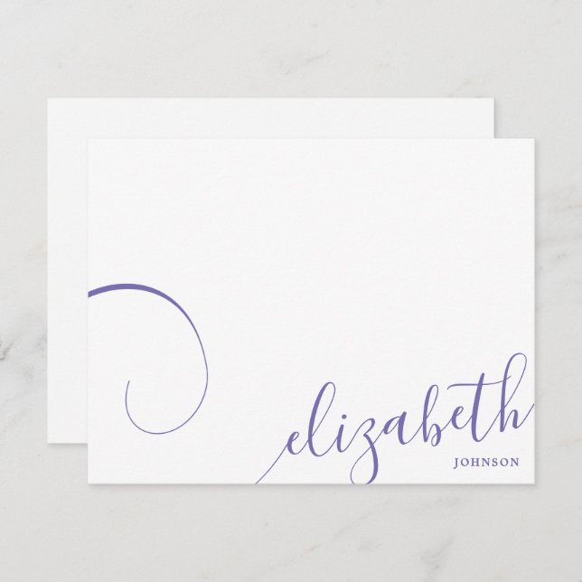 Simple Lilac Romantic Calligraphy  Card (Front/Back)